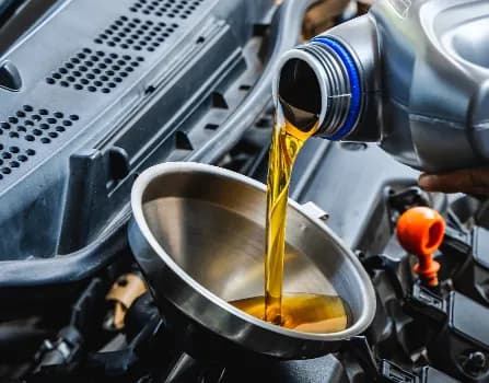 Oil change service in progress
